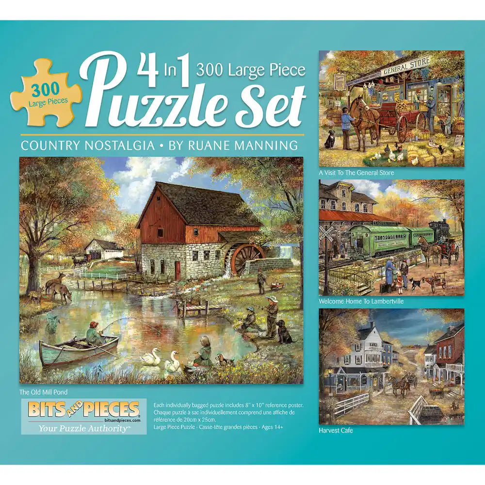 Country Nostalgia: 4-in-1 Multipack Puzzle Set | Bits and Pieces