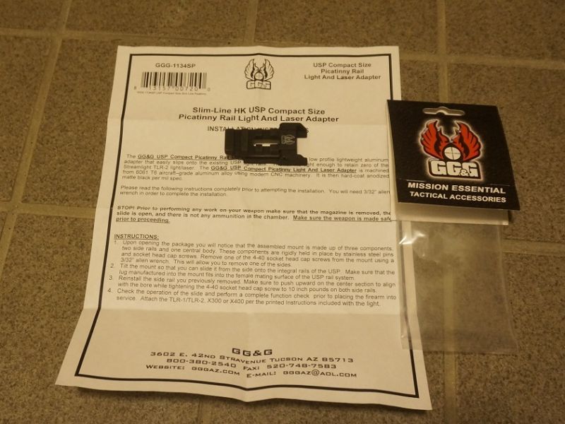 GG&G H&K USPコンパクト用ピカティニーレールフラッシュライト