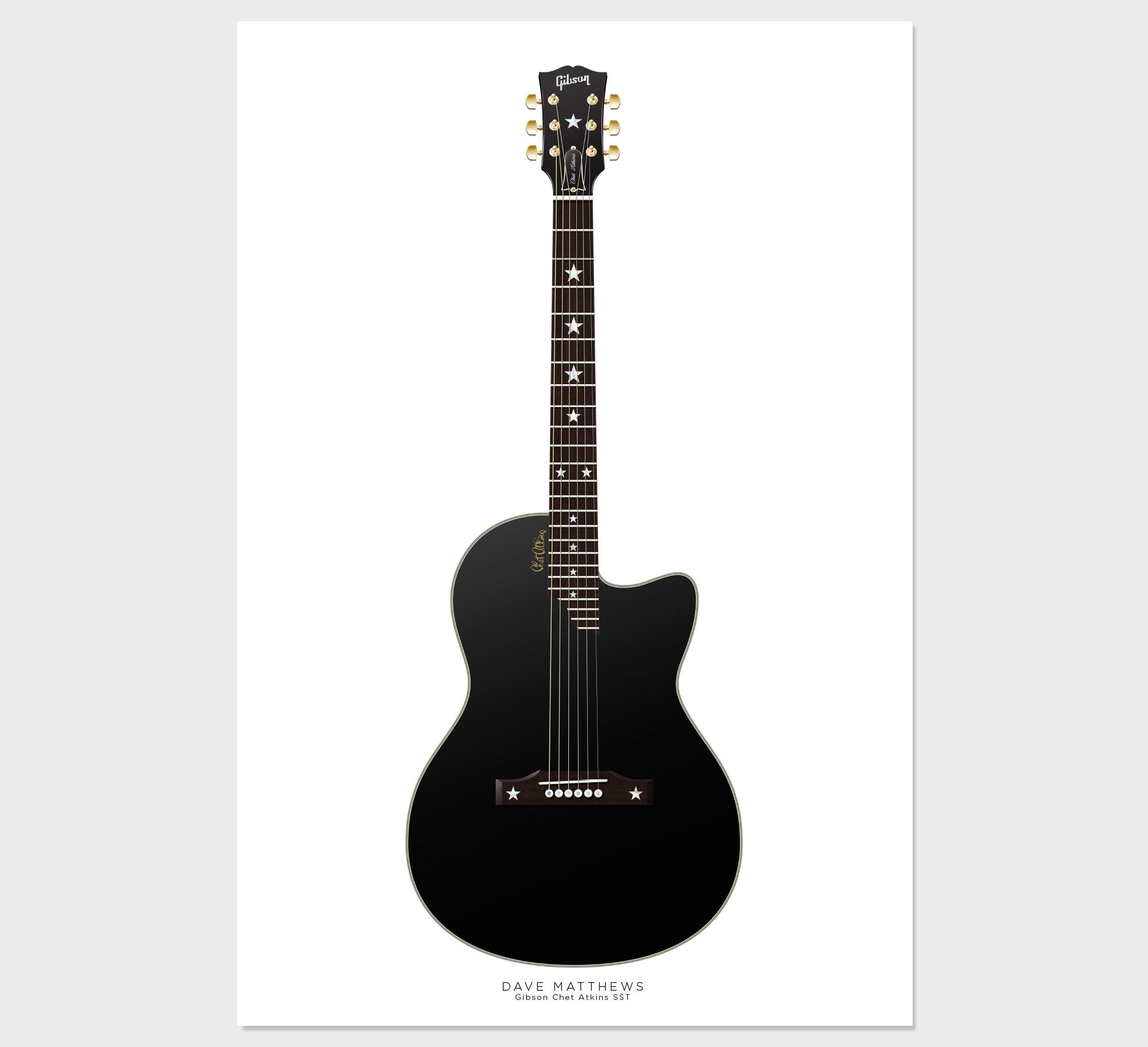 Dave Matthews's Gibson Chet Atkins SST Guitar Poster, Wall Decor