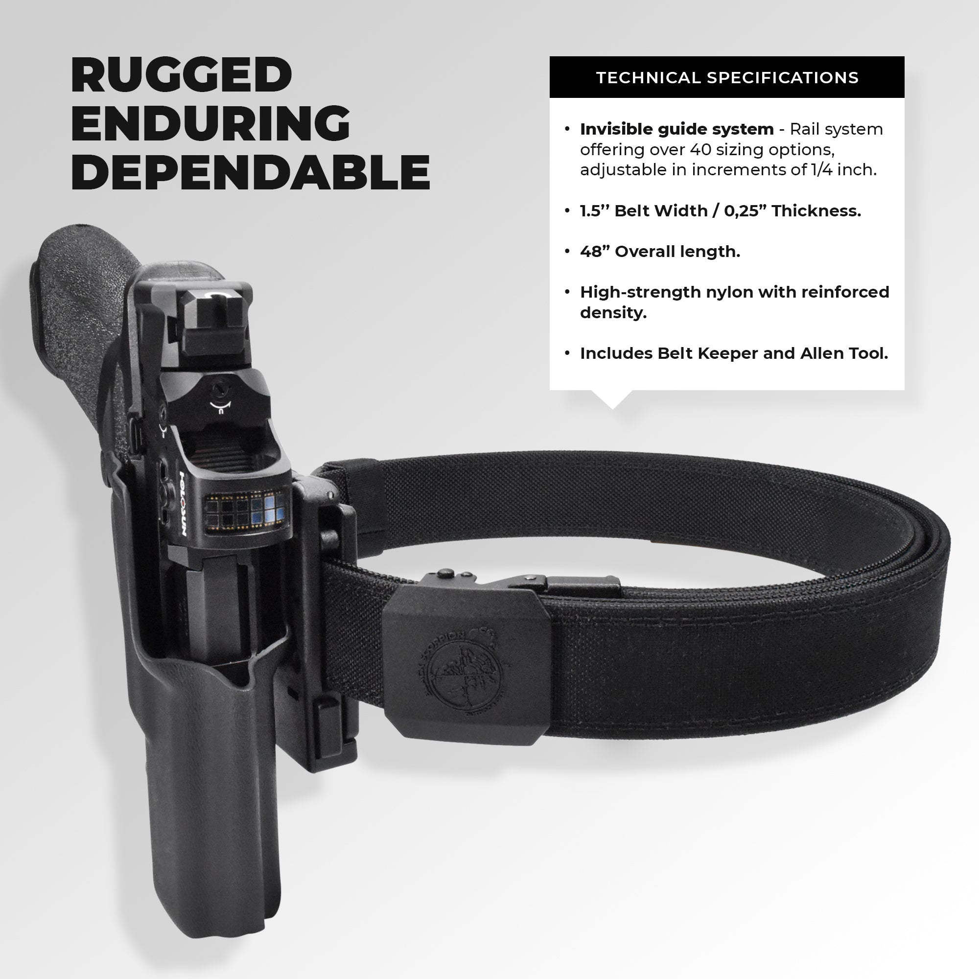 Tactical Gun Belt 1.5'' by Black Scorpion Outdoor Gear