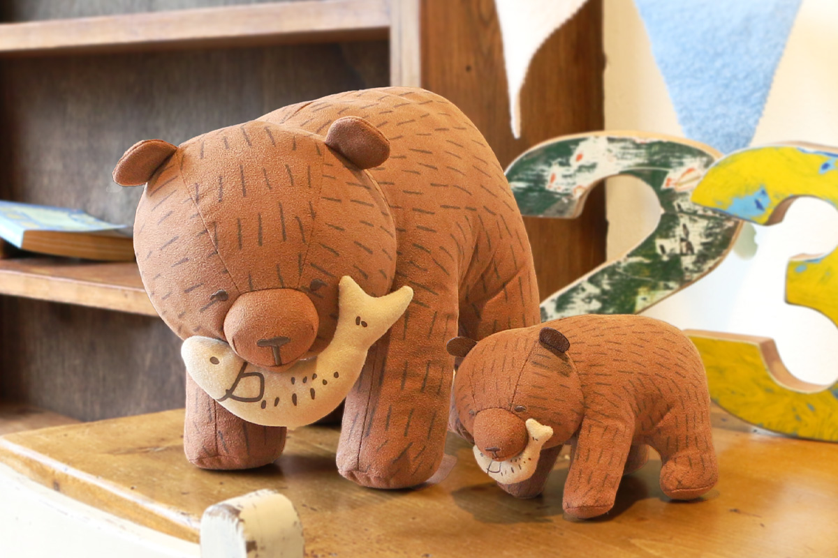 木彫りクマぬいぐるみ 木彫りクマモチーフ 木彫りの熊 木彫り風