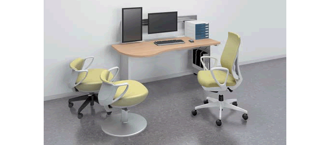 診察机・診察デスク コクヨ インフォントiシリーズ 天板ラウンドタイプ