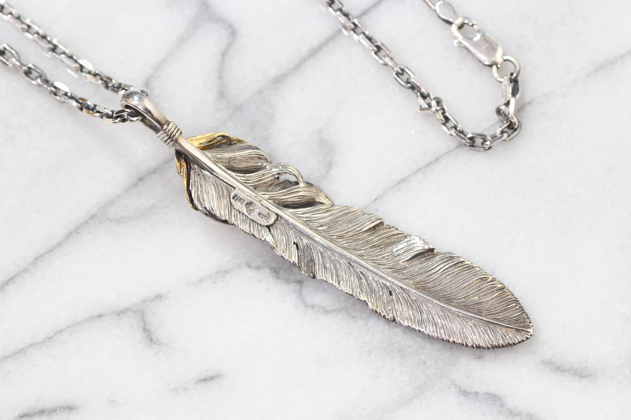 千年フェザー(XL2_K18YGハートフェザー)ペンダント『チェーン50cm