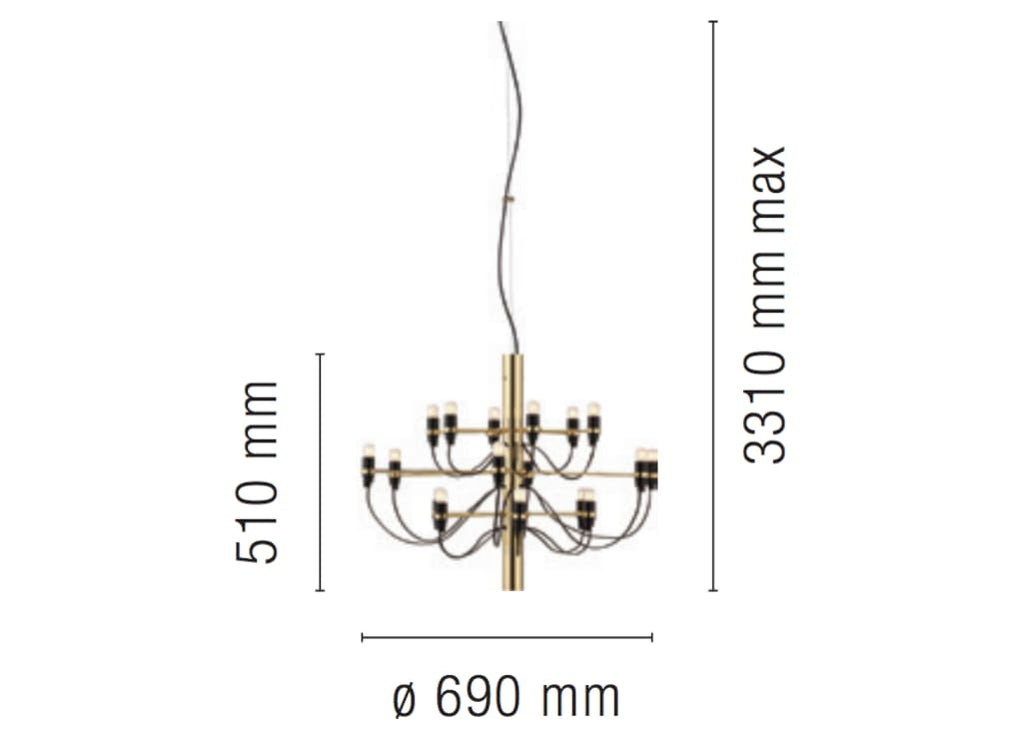 Mod 2097/18 Chandelier | Mod 2097/18 シャンデリア by Gino Sarfatti