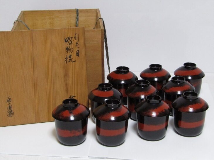 村瀬治兵衛 刷毛目 吸物椀 十客揃 茶懐石道具 漆器 ｜骨董品買取・和