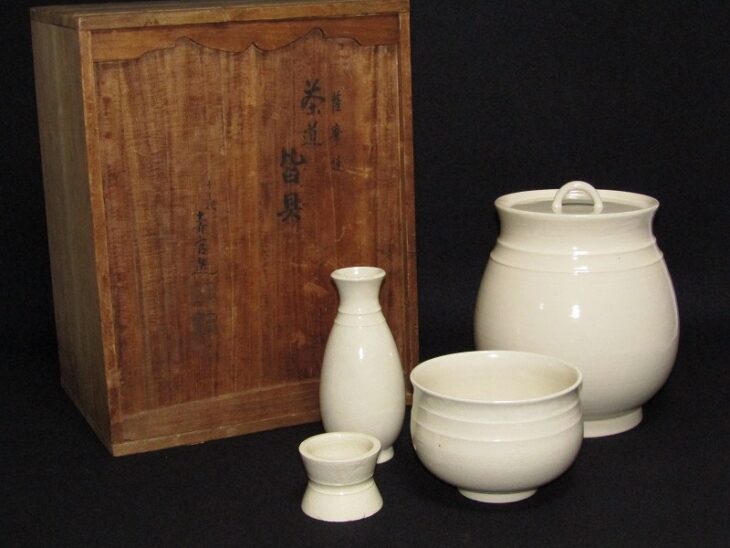 薩摩焼 十三代 沈壽官 造 茶道 皆具 四点 | 骨董品買取・和楽器買取 五宝堂