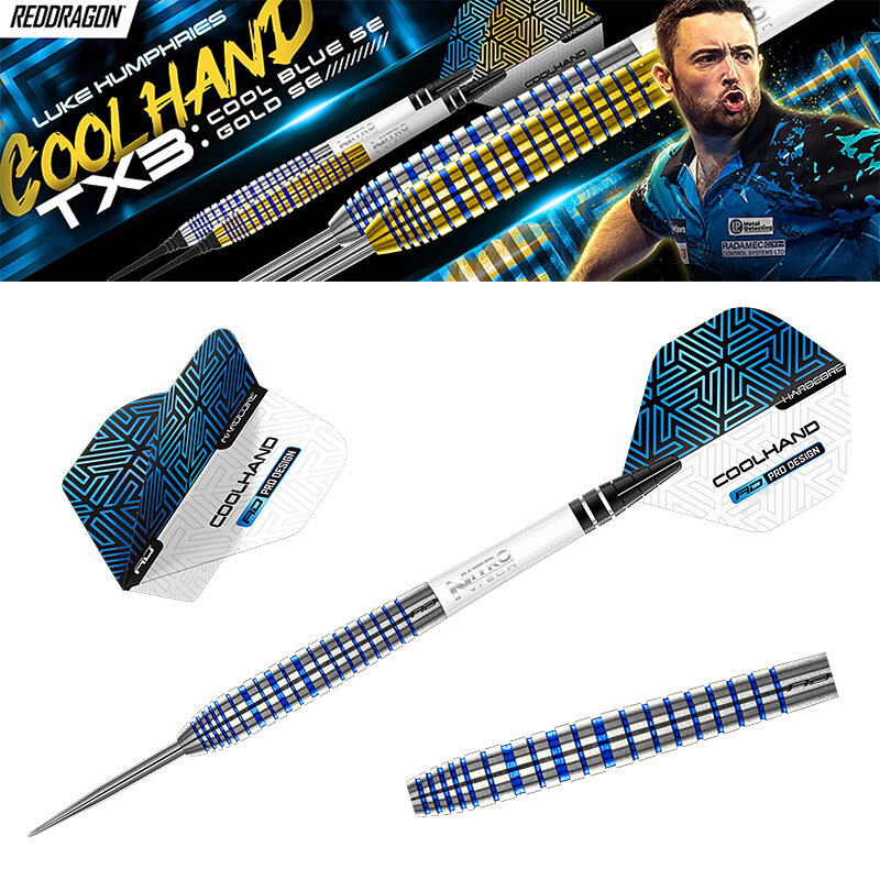 Red Dragon Steel Darts Luke Humphries TX3 Cool Blue SE 90