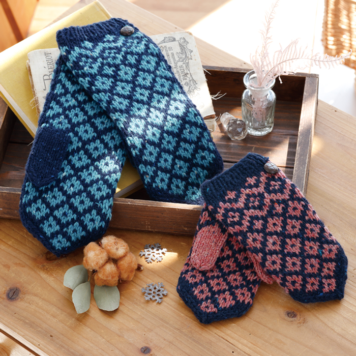 222aw-15 編み込みミトン 847 レインボー - ごしょう産業株式会社