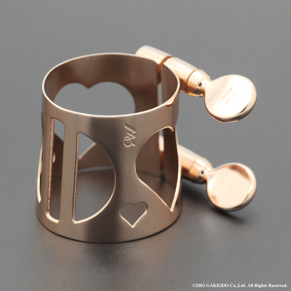 MOMOLIGA B♭クラリネット用リガチャー 洋白製 縦型 Babyハート付き