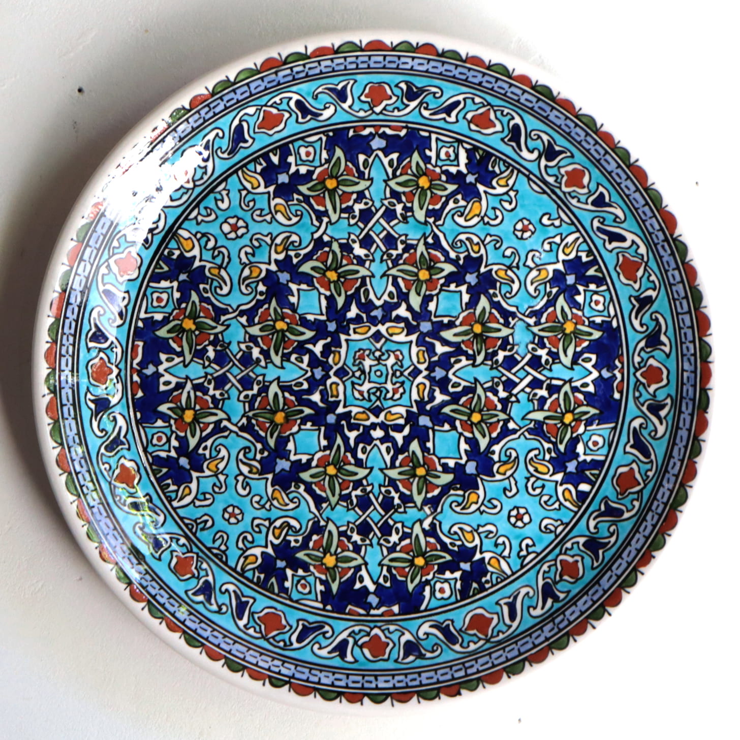 トルコ陶器 プレート 飾り皿 直径30cm キュタフヤ アルハンブラ工房