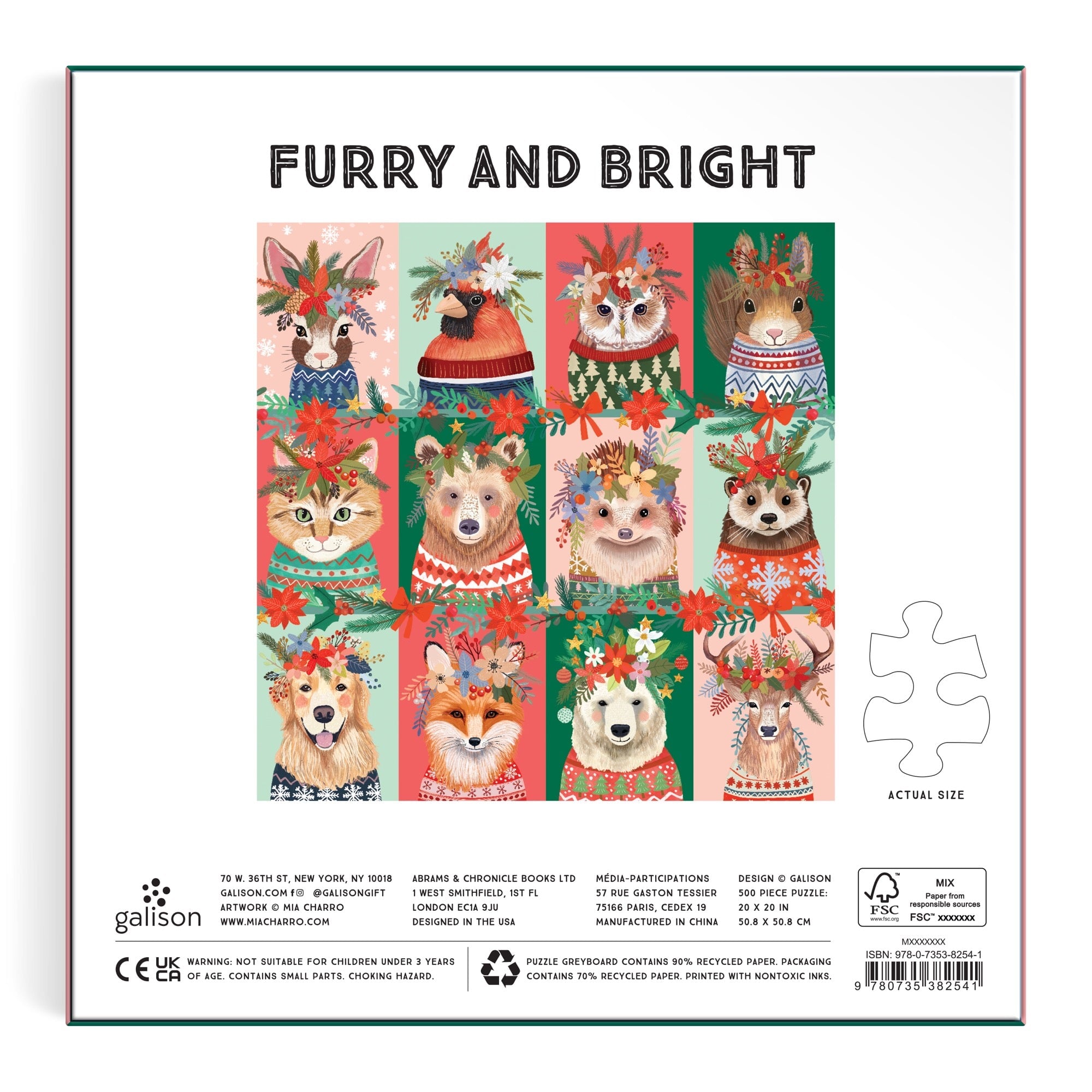 Furry And Bright 500 Piece Puzzle – Galison