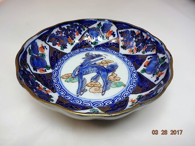 古道具・伊万里焼・金襴手・瑠璃釉金襴手麒麟鉢 茶道具・古道具・古