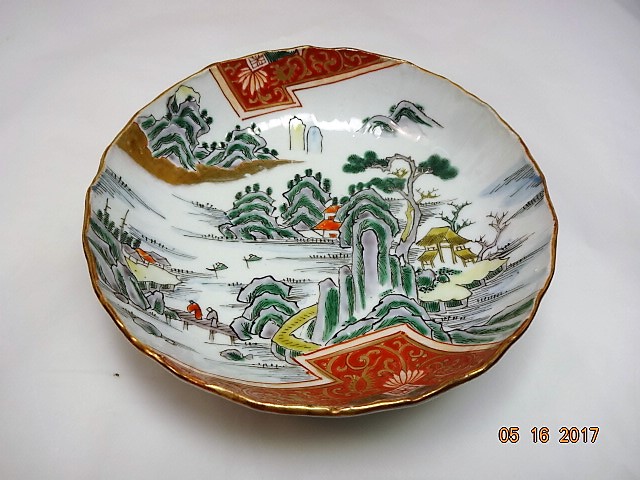 古美術・古伊万里・古伊万里色絵山水紋鉢 茶道具・古道具・古美術