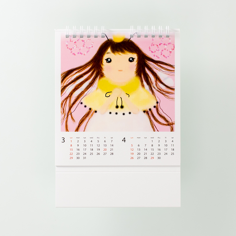 卓上カレンダー（リング製本／A5変形サイズ／月めくりタイプ）｜大山