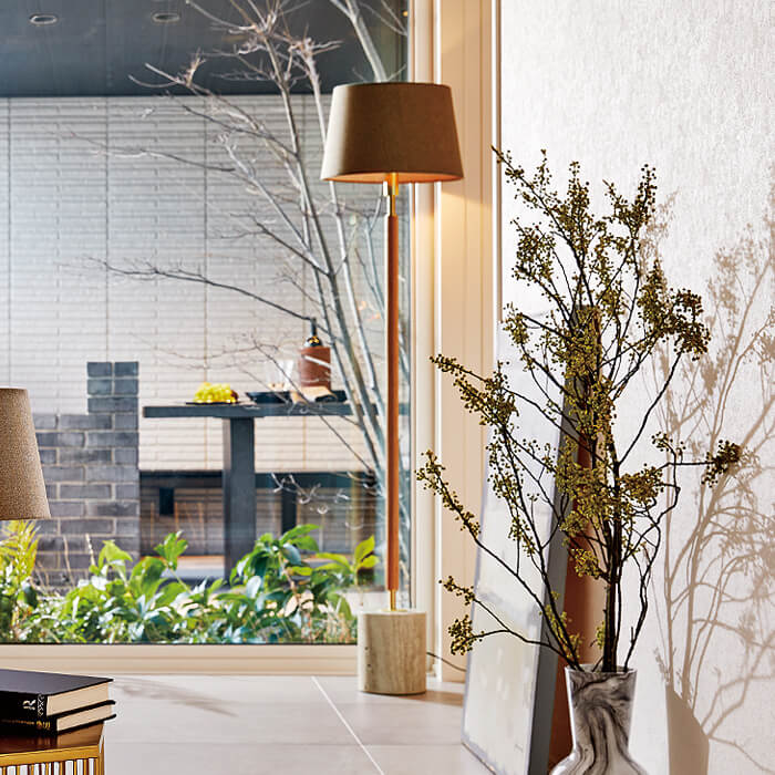 フロアスタンド 布・大理石 ホテルライク・60W | 各2色｜照明の