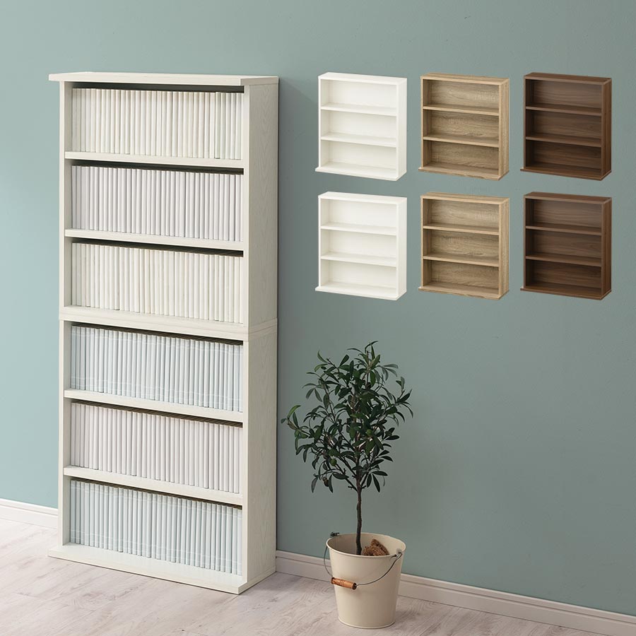 薄型本棚 2台セット 本棚 ラック カラーボックス おしゃれ ぼん家具