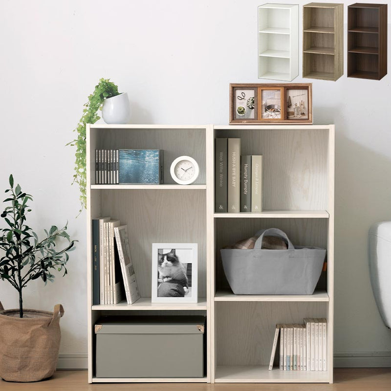 カラーボックス 3段 可動棚 本棚 ラック おしゃれ ぼん家具 ABR920129