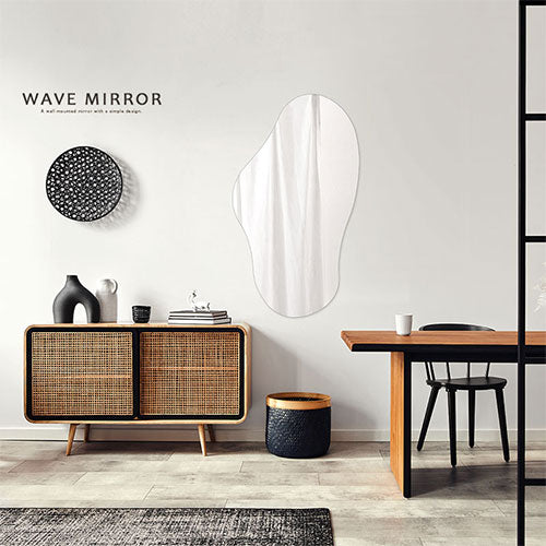 ウェーブミラー ミラー ドレッサー おしゃれ ぼん家具 LET300287