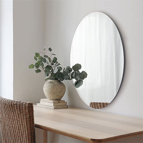 ウォールミラー 楕円型 71×56cm ミラー ドレッサー おしゃれ ぼん家具