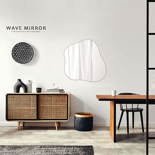 ウェーブミラー ミラー ドレッサー おしゃれ ぼん家具 LET300286