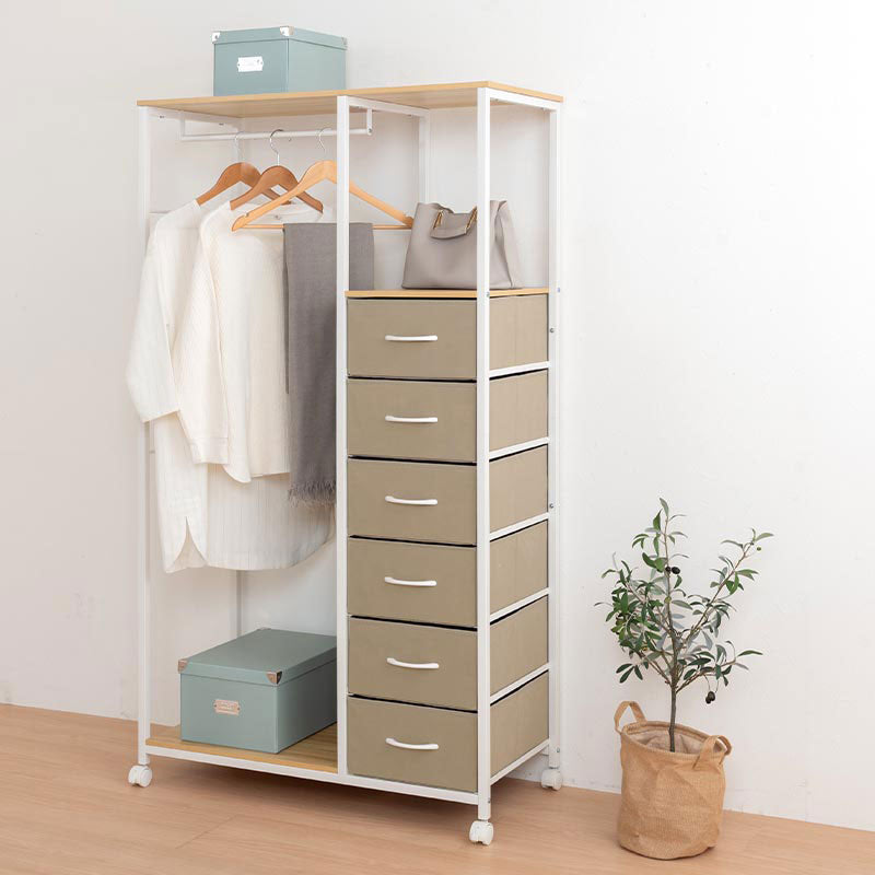 引き出し付きハンガーラック 衣類収納 ハンガーラック おしゃれ ぼん