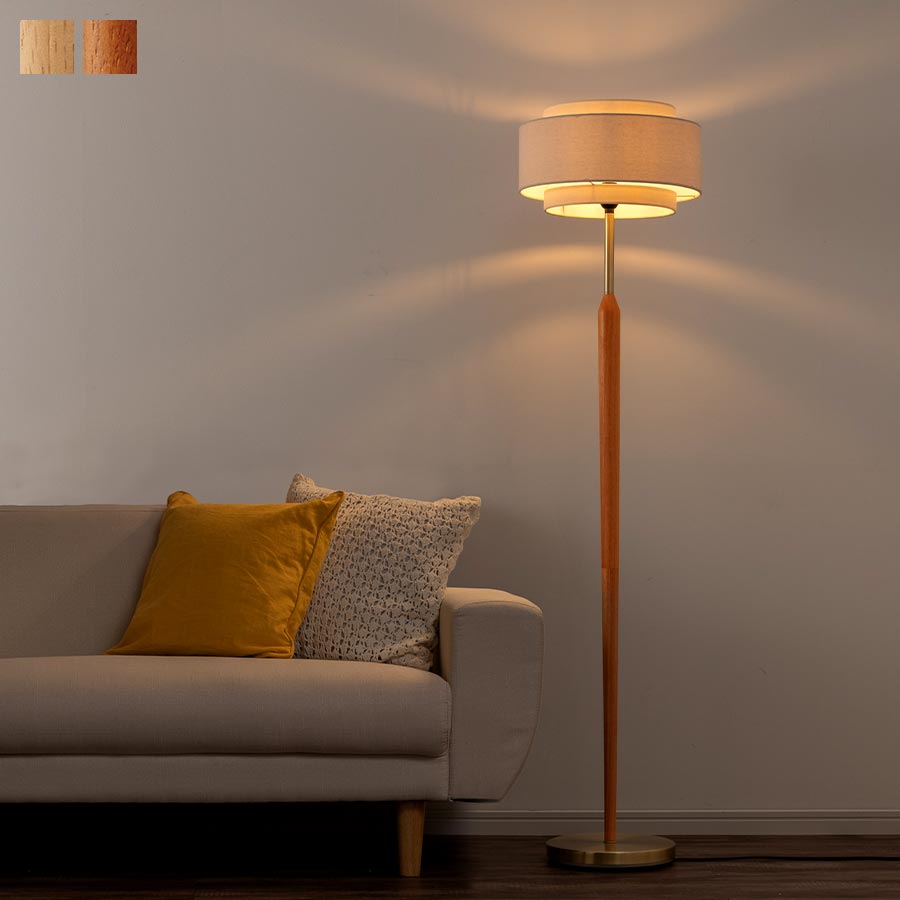 フロアライト ファブリックシェード 真鍮 照明 ライト スタンドライト