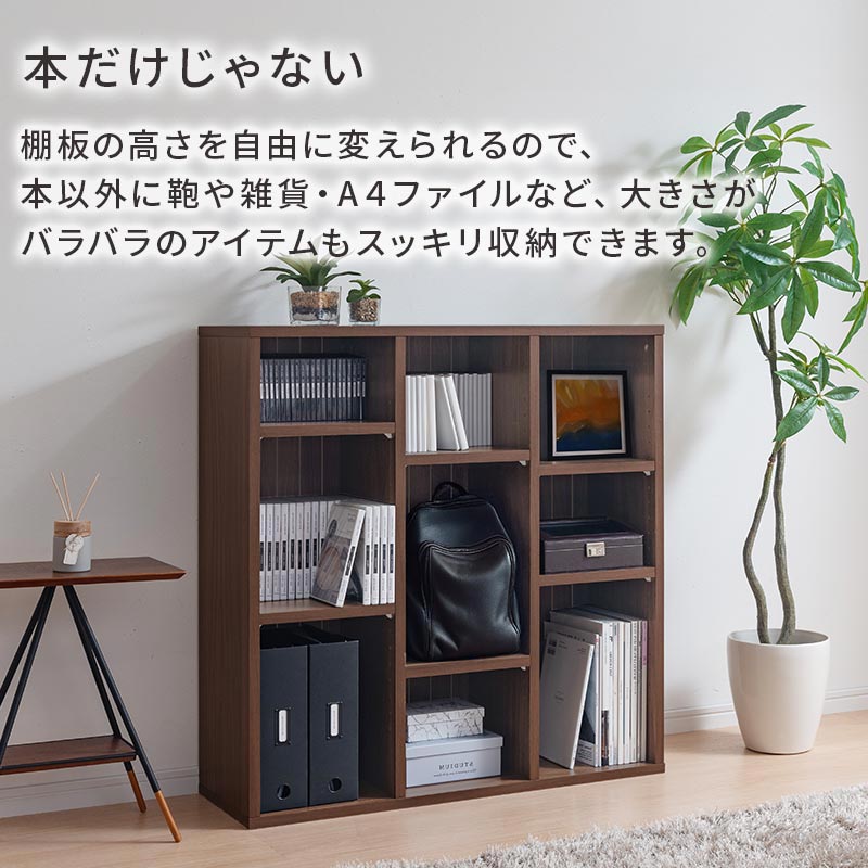 可動棚付き ロータイプブックシェルフ 本棚 ラック カラーボックス