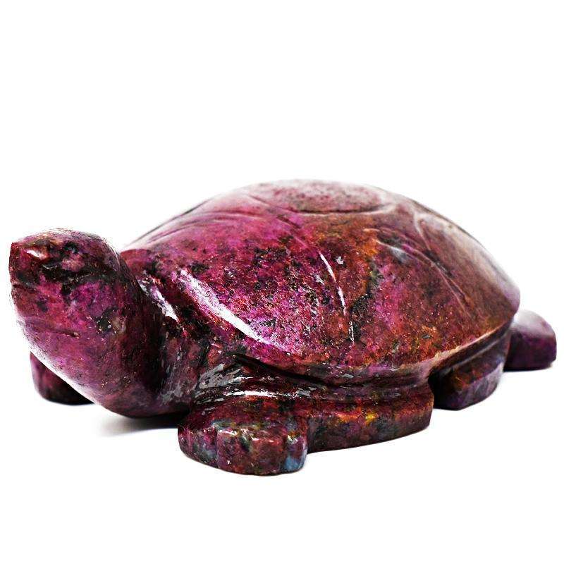 Ruby Zoisite Detailed Hand Carved Turtle
