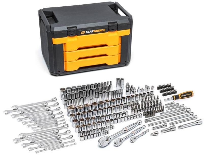 243 Pc. 6 Point Mechanics Tool Set in 3 Drawer Storage Box