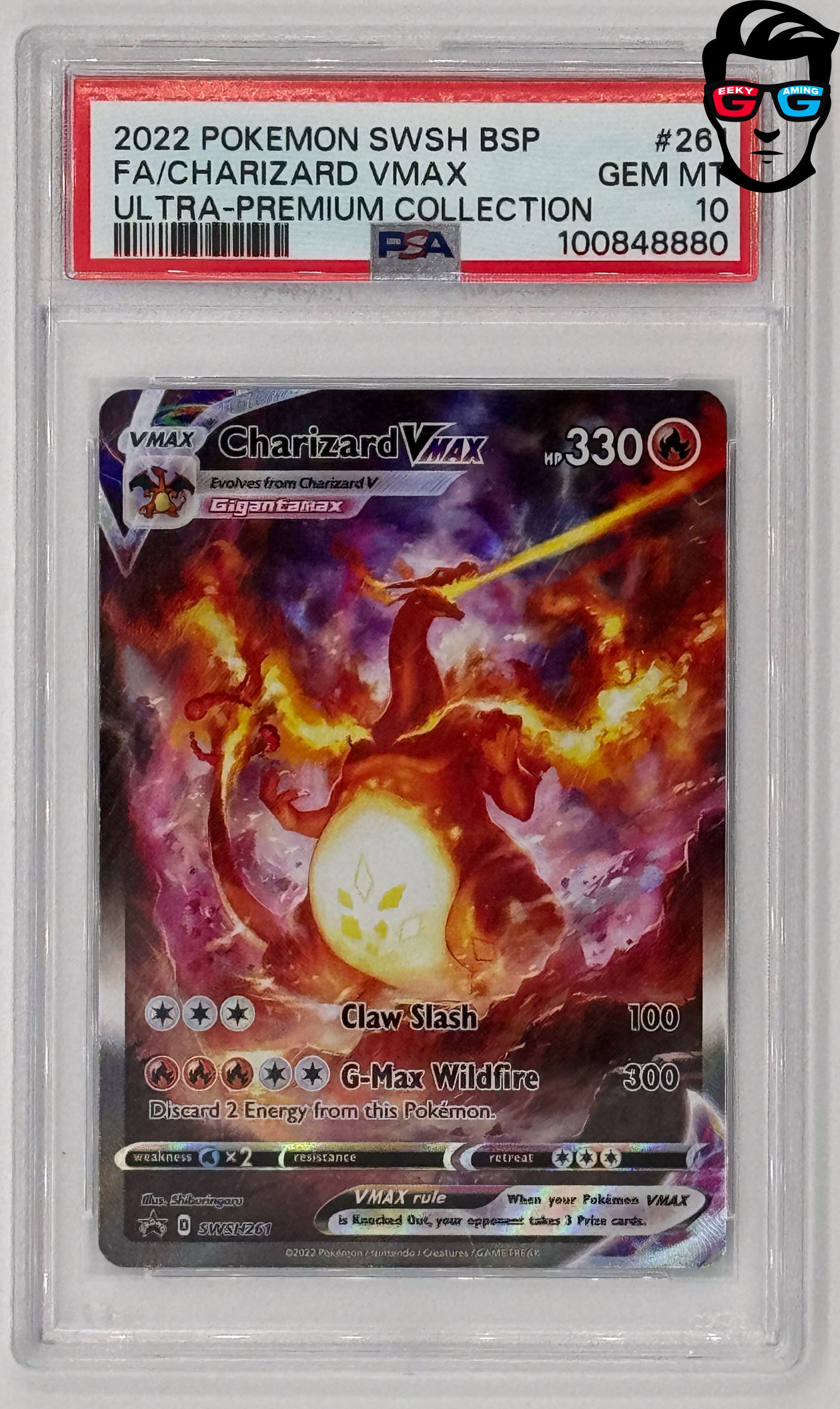 Charizard VMAX SWSH 261 Full Art UPC Black Star Promo PSA 10