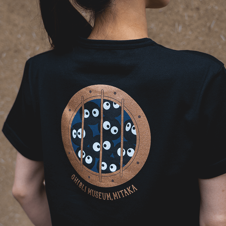 ジブリ美術館オリジナル Tシャツ クロスケ潜水窓 ブラック｜三鷹の森