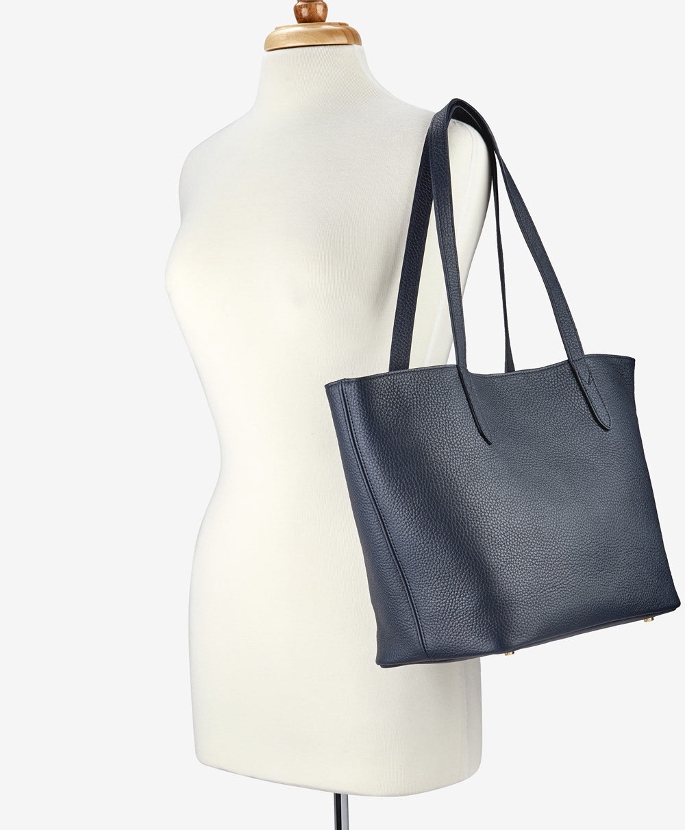 Teddie Tote | Navy Pebble Grain Leather