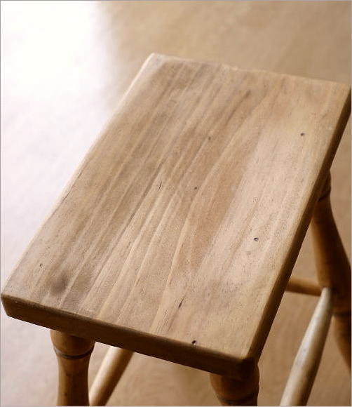 スツール 木製 四角 長方形 おしゃれ キッチン パイン材 無垢 天然木