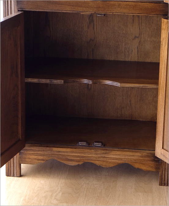 食器棚 カップボード キャビネット ガラス扉付き 木製 アンティーク