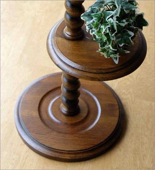 花台 木製 玄関 おしゃれ フラワースタンド アンティーク オーク花台