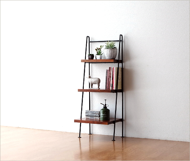 ラダーラック 棚 木製 アイアン おしゃれ 天然木 無垢材 アイアンと