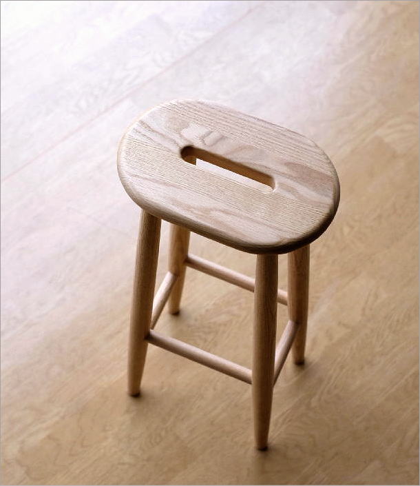 スツール ハイスツール オーク 天然木 木製 ウッド シンプル スリム