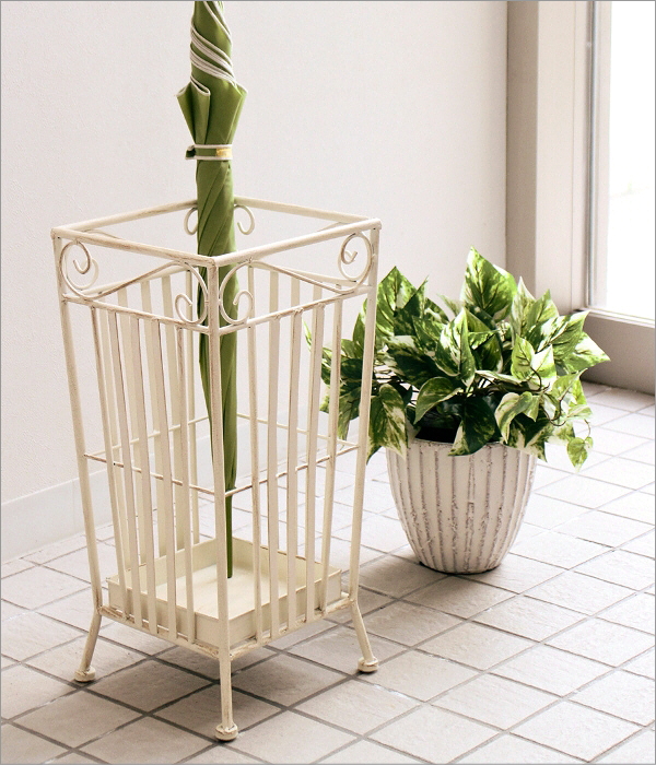 傘立て かさ立て 傘たて おしゃれ アイアン ホワイト かわいい 北欧