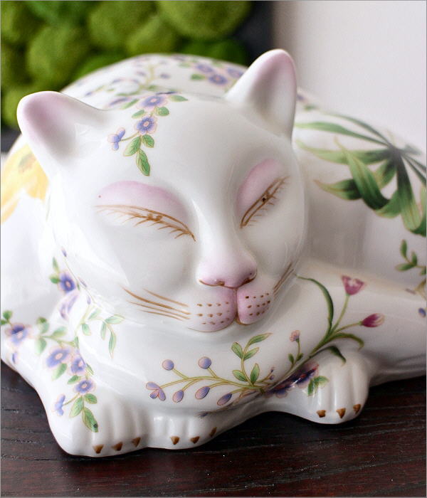 猫 置物 陶器 玄関 インテリア ねこ 置き物 オブジェ 雑貨 上品