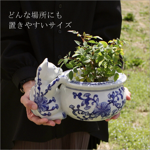 金魚鉢 おしゃれ 陶器 メダカ鉢 睡蓮鉢 和風 レトロ アンティーク ネコ