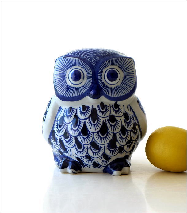 貯金箱 陶器 ふくろう フクロウ 和風 かわいい インテリア 玄関 梟