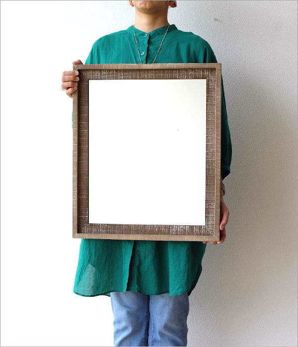 鏡 壁掛け 木製 おしゃれ パイン材 ウッド 古木 天然木 壁掛け鏡