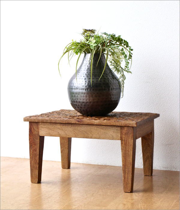 花台 木製 おしゃれ 室内 天然木 無垢材 ミニテーブル ベッド ソファ