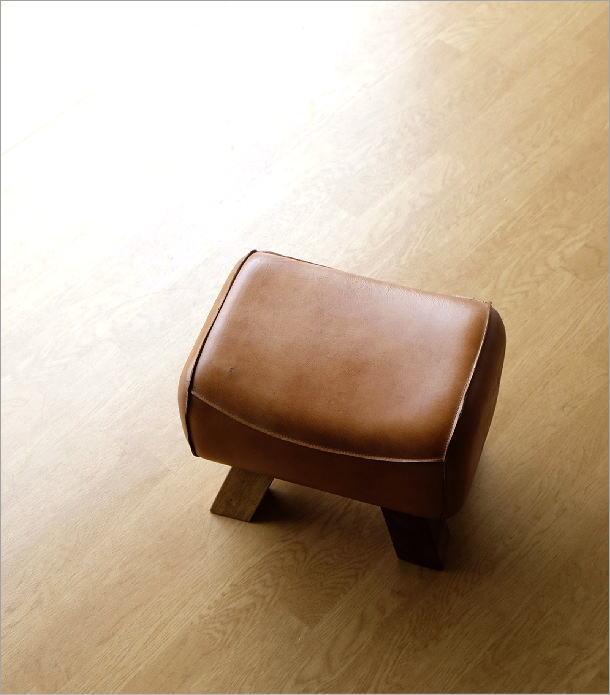 スツール おしゃれ 木製 革 レザー アンティーク 椅子 チェア 腰掛け