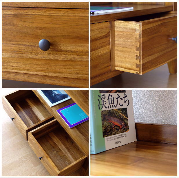 本棚 チーク 無垢材 天然木 おしゃれ 幅90 高さ130 チークフリーラック