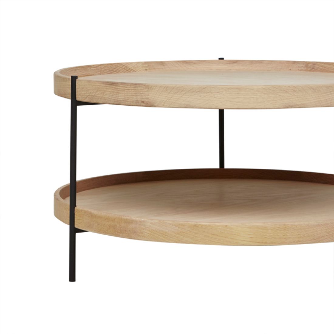 Buy Tolv Humla Coffee Table - Light Oak - Black Metal online