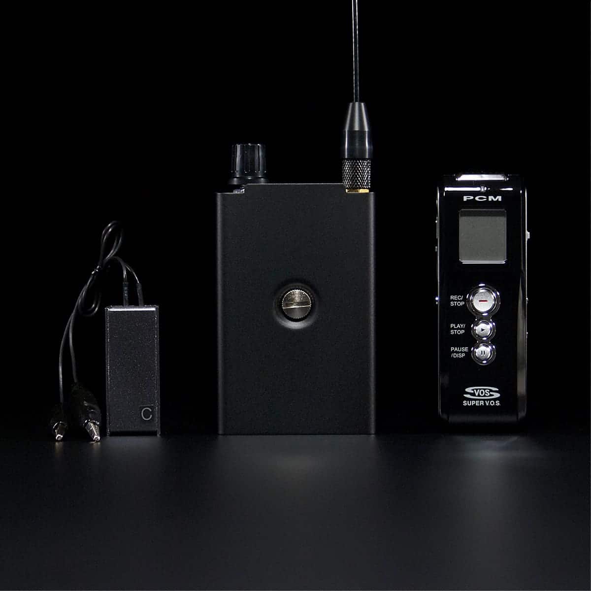 クリップ型盗聴器＋専用受信機＋録音機 受信録音セット SET-C3SVR