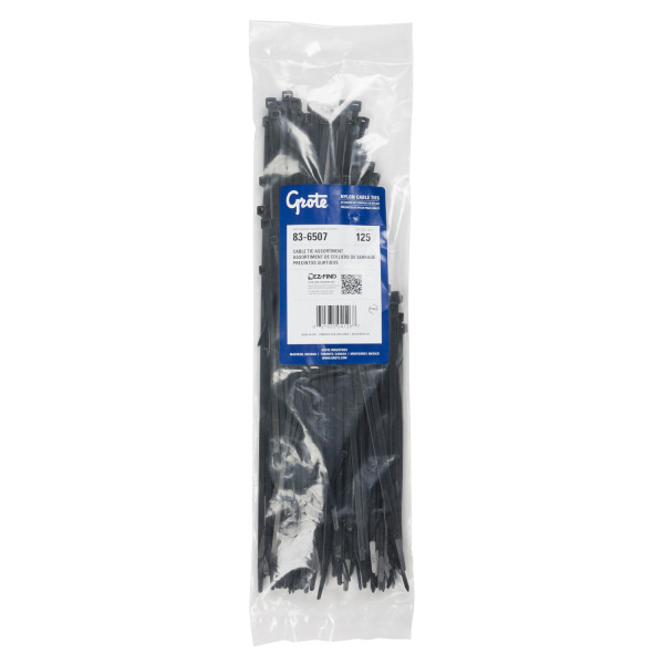 83-6507 - Nylon Cable Ties, Cable Tie Assortment, Black