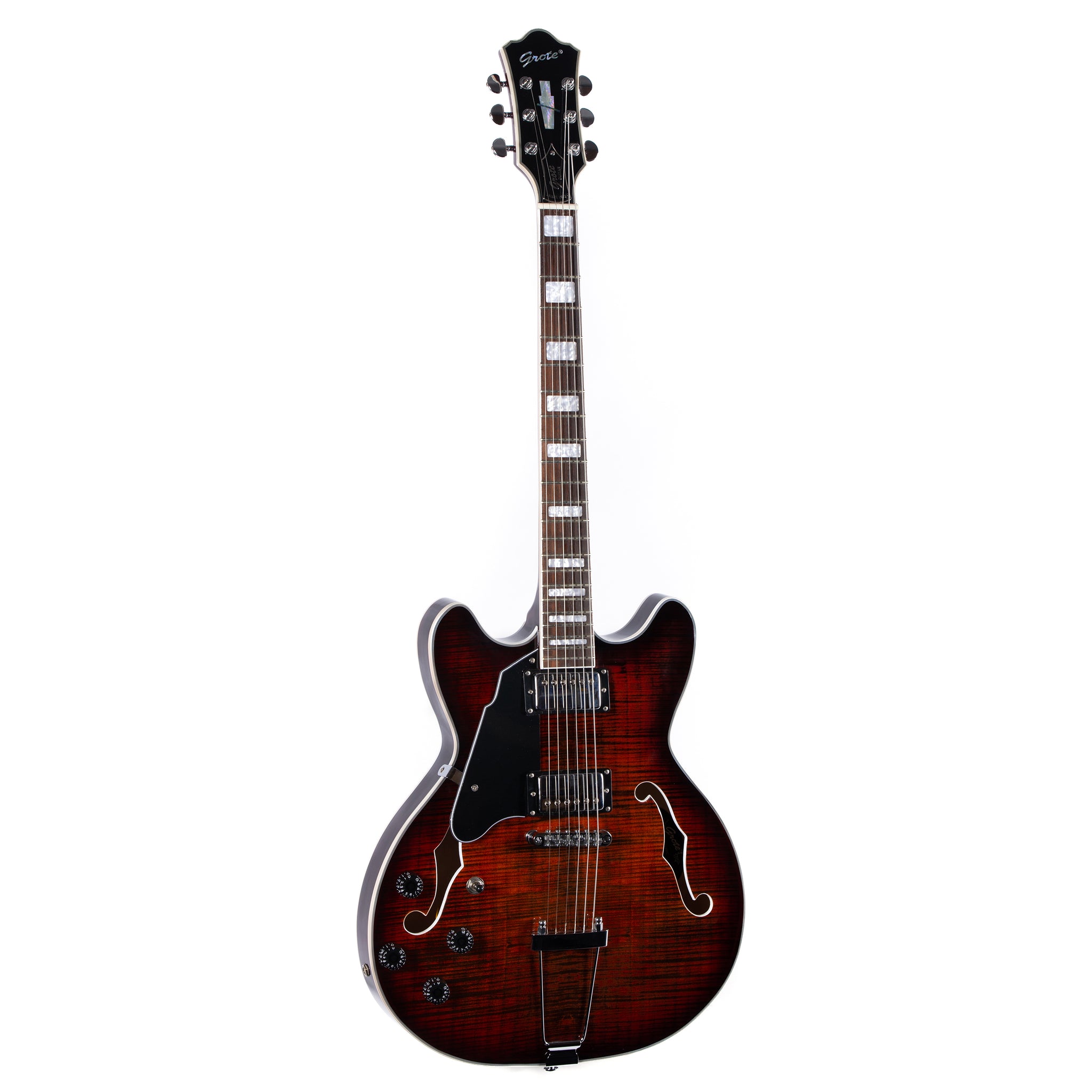 GROTE Jazz Left-Handed Electric Guitar Semi-Hollow Body Trapeze