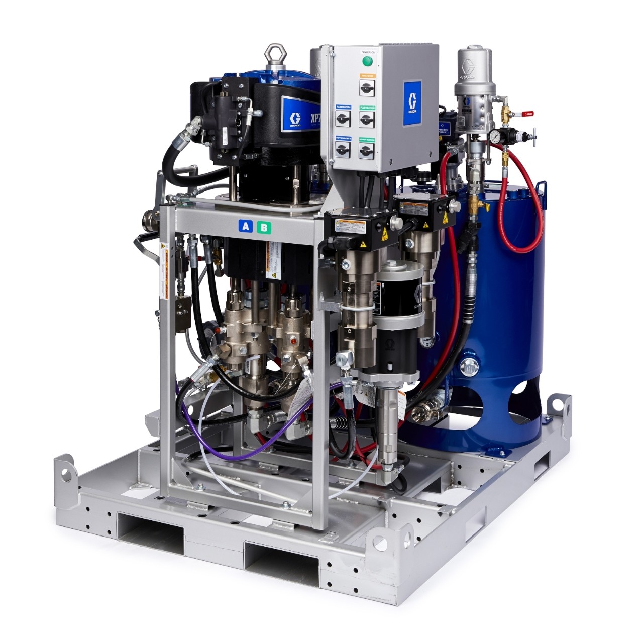 XP70s-hf Skid System, Non-Hazardous, 2:1 With Water Jacketed Hose